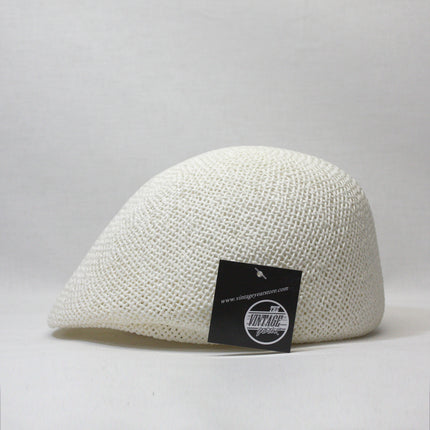 Straw Ivy Newsboy Mesh Summer Cap Cabbie Flat Gatsby Driving Golf Beret Cap