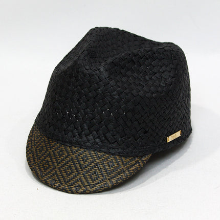 Laundry by Shelli Segal Jacquard Peak Baseball Cap Sun Hat Black Brown