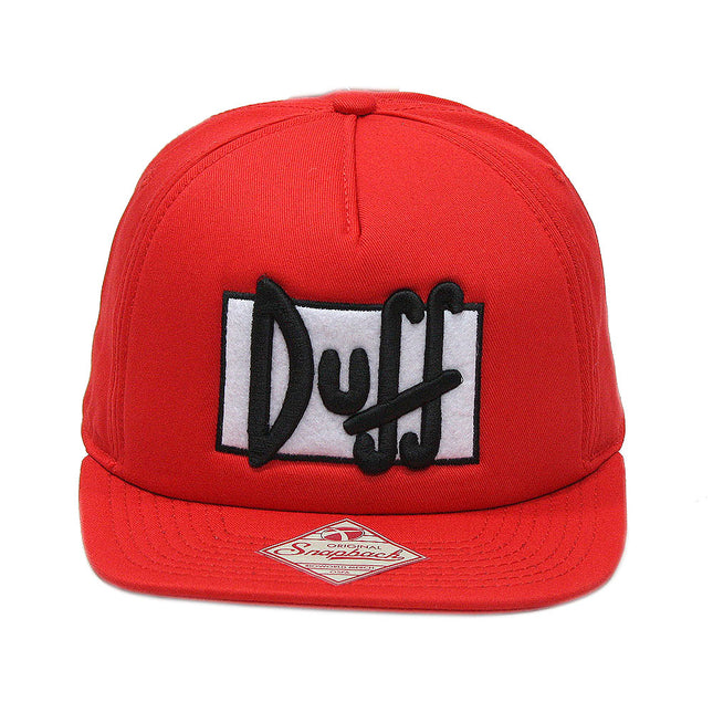 Simpsons Duff Beer Flat Brim Adjustable Snapback Baseball Cap Red