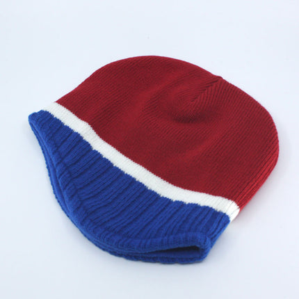 Trim and Fleece Lining Ear Flap Knit Beanie Hat Skull Cap
