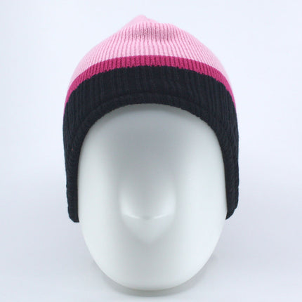 Trim and Fleece Lining Ear Flap Knit Beanie Hat Skull Cap