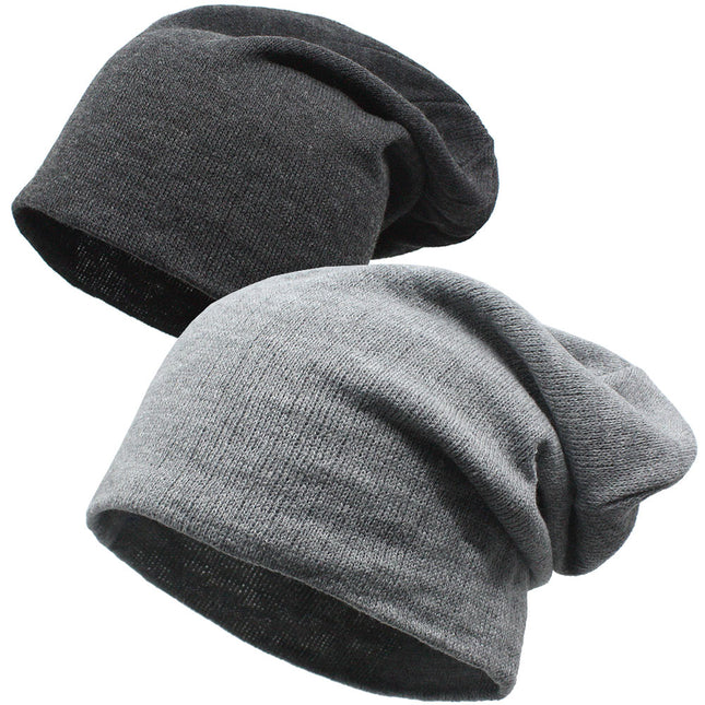 Soft Slouch Loose Fit Comfort Knit Heather Solids Beanie 11 3/4"