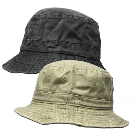 Washed Pigment Dyed Cotton Twill Bucket Hats