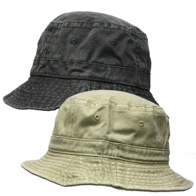 Washed Pigment Dyed Cotton Twill Bucket Hats