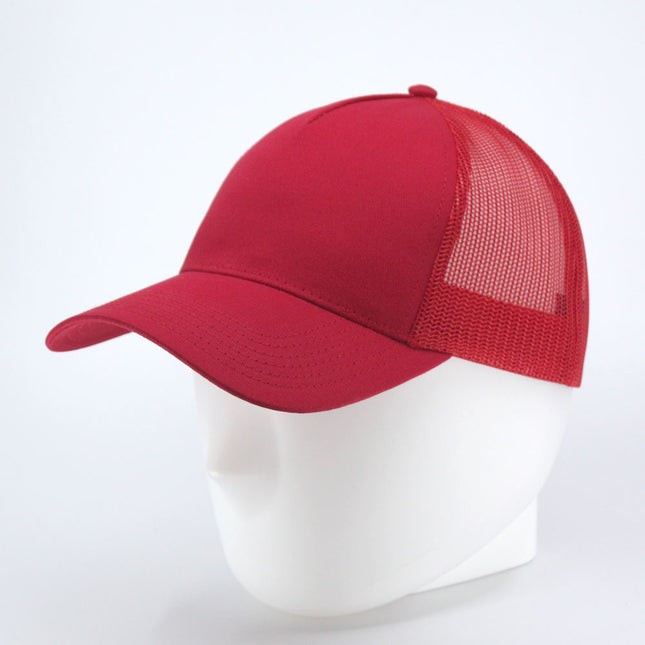 Plain Cotton Twill Mesh Adjustable Snapback Low Profile Baseball Cap