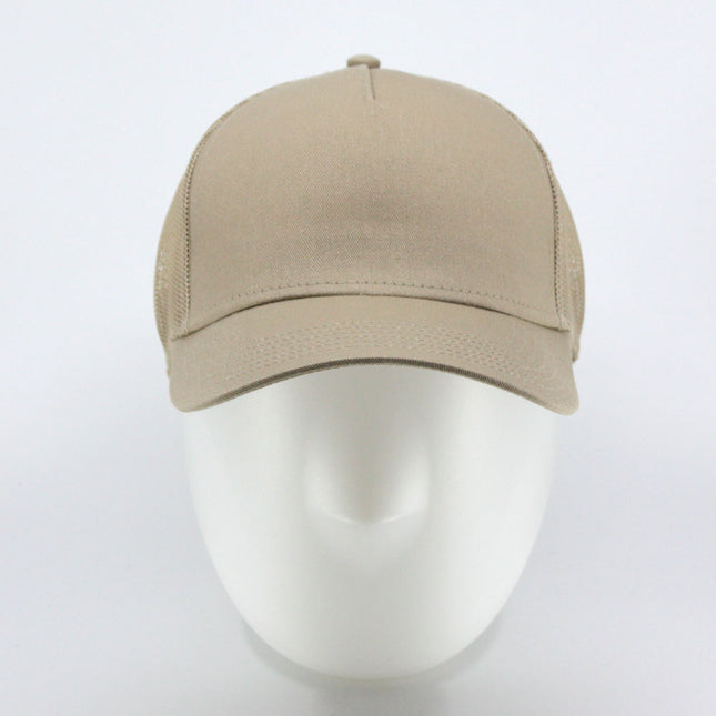 Plain Cotton Twill Mesh Adjustable Snapback Low Profile Baseball Cap