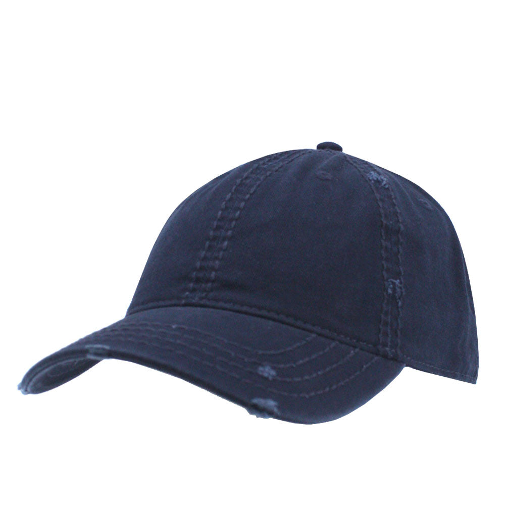 Classic Blank Heavy Stitch Distressed Cotton Dad Hat Baseball Cap
