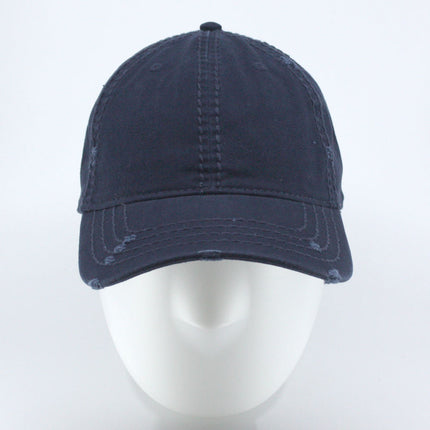 Classic Blank Heavy Stitch Distressed Cotton Dad Hat Baseball Cap
