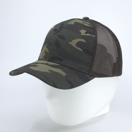 Two Tone Camouflage Cotton Twill Mesh Adjustable Trucker Baseball Cap