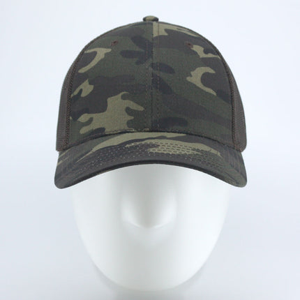 Two Tone Camouflage Cotton Twill Mesh Adjustable Trucker Baseball Cap