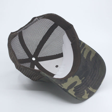 Two Tone Camouflage Cotton Twill Mesh Adjustable Trucker Baseball Cap