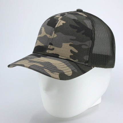 Two Tone Camouflage Cotton Twill Mesh Adjustable Trucker Baseball Cap