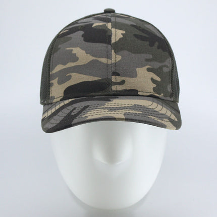 Two Tone Camouflage Cotton Twill Mesh Adjustable Trucker Baseball Cap