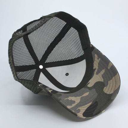 Two Tone Camouflage Cotton Twill Mesh Adjustable Trucker Baseball Cap