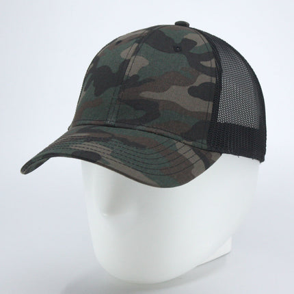 Two Tone Camouflage Cotton Twill Mesh Adjustable Trucker Baseball Cap
