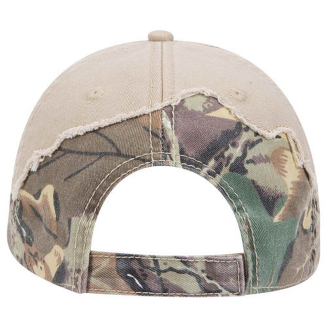 Camouflage Washed Cotton Twill Distressed Visor Low Profile Adjustable Baseball Cap