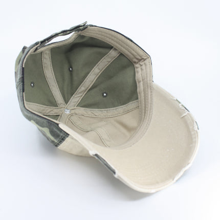 Camouflage Cotton Twill Distressed Visor Unstructured Adjustable Baseball Cap