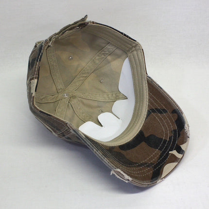 Camouflage Kids Washed Cotton Distressed Visor Adjustable Baseball Cap