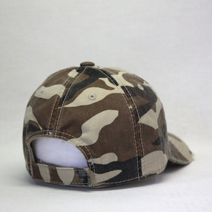 Camouflage Kids Washed Cotton Distressed Visor Adjustable Baseball Cap