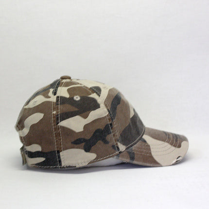 Camouflage Kids Washed Cotton Distressed Visor Adjustable Baseball Cap