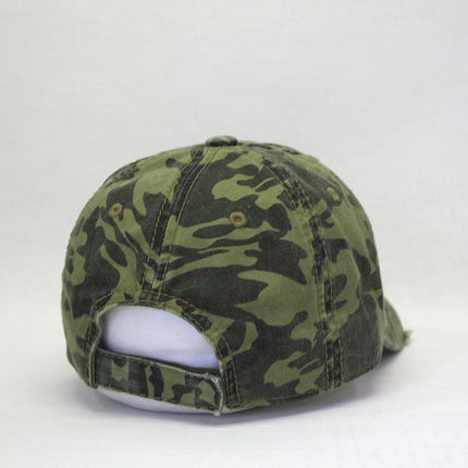 Camouflage Kids Washed Cotton Distressed Visor Adjustable Baseball Cap