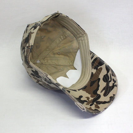 Camouflage Kids Washed Cotton Distressed Visor Adjustable Baseball Cap