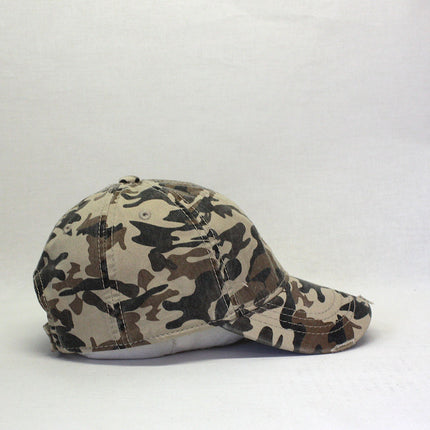 Camouflage Kids Washed Cotton Distressed Visor Adjustable Baseball Cap