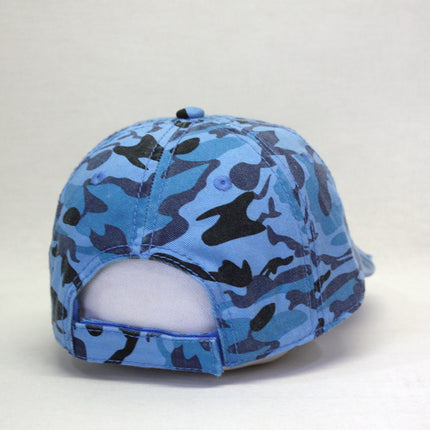 Camouflage Kids Washed Cotton Distressed Visor Adjustable Baseball Cap