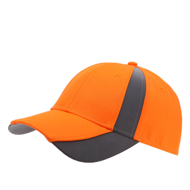 Reflective High Visibility Piping Neon Polyester Twill Low Profile Baseball Cap