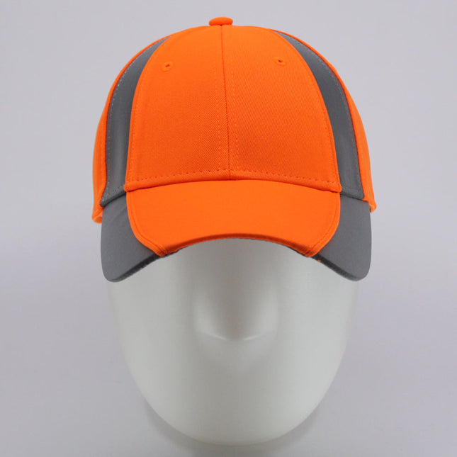 Reflective High Visibility Piping Neon Polyester Twill Low Profile Baseball Cap
