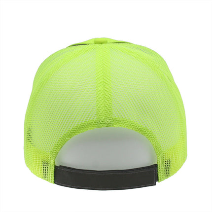 Reflective High Visibility Piping Neon Polyester Twill Low Profile Mesh Back Baseball Cap
