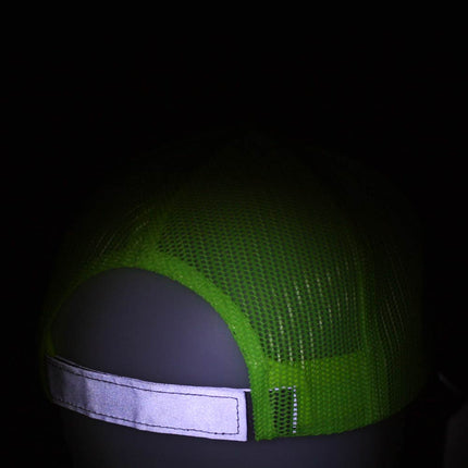 Reflective High Visibility Piping Neon Polyester Twill Low Profile Mesh Back Baseball Cap