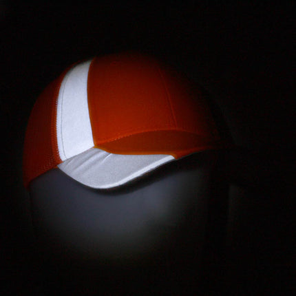 Reflective High Visibility Piping Neon Polyester Twill Low Profile Mesh Back Baseball Cap