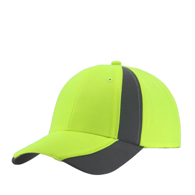 Reflective High Visibility Piping Neon Polyester Twill Low Profile Baseball Cap