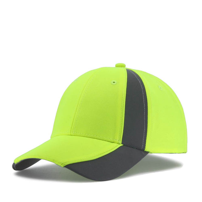Reflective High Visibility Piping Neon Polyester Twill Low Profile Baseball Cap