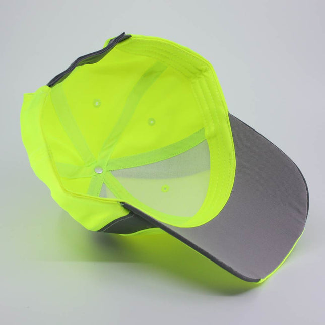 Reflective High Visibility Piping Neon Polyester Twill Low Profile Baseball Cap
