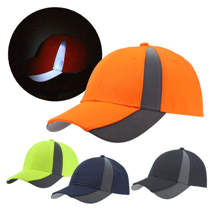 Reflective High Visibility Piping Neon Polyester Twill Low Profile Baseball Cap