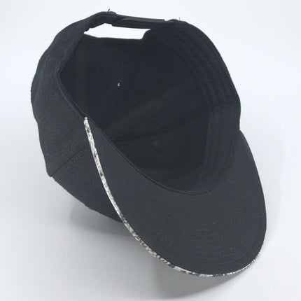 Wool Blend Snake Faux Leather Flat Bill Adjustable Snapback Hats Baseball Caps