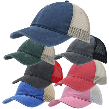 Vintage Washed Cotton Soft Mesh Adjustable Dad Hat Baseball Cap
