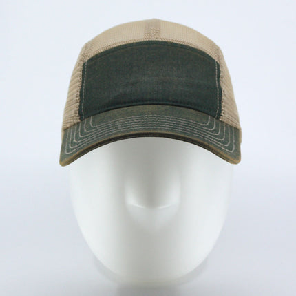 Vintage Washed Cotton Twill Soft Mesh Adjustable 5 Panel Camper Cap