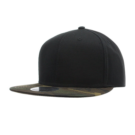 Camouflage Premium Plain Cotton Twill Adjustable Flat Bill Snapback Hats Baseball Cap