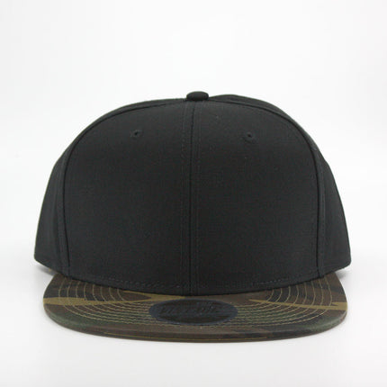 Camouflage Premium Plain Cotton Twill Adjustable Flat Bill Snapback Hats Baseball Cap