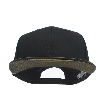 Camouflage Premium Plain Cotton Twill Adjustable Flat Bill Snapback Hats Baseball Cap