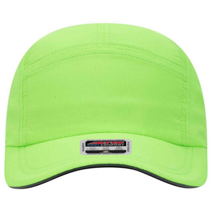 Athletic Reflective Sandwich Visor Moisture Wicking Soft Crown 5 Panel Running Hat
