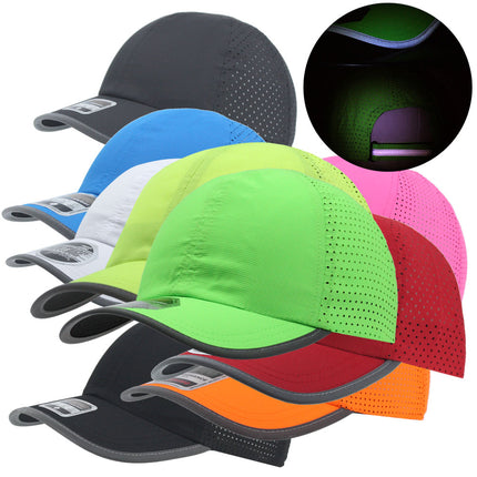 Reflective Athletic Unstructured Mesh Adjustable Baseball Cap Running Hat