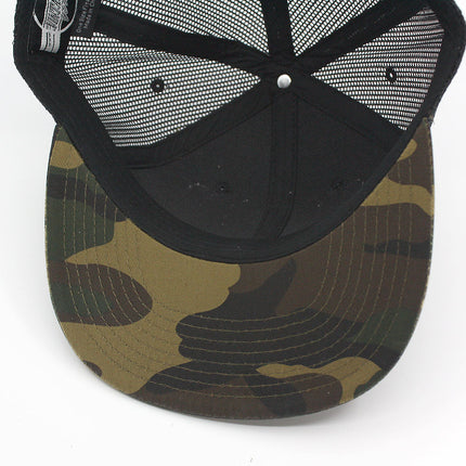 Camouflage Tone on Tone Cotton Twill Mesh Adjustable Flat Bill Snapback Baseball Cap