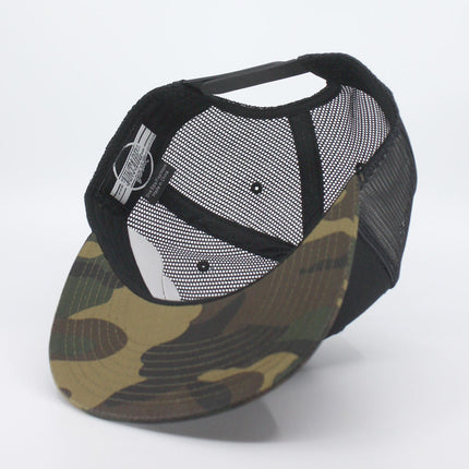 Camouflage Tone on Tone Cotton Twill Mesh Adjustable Flat Bill Snapback Baseball Cap