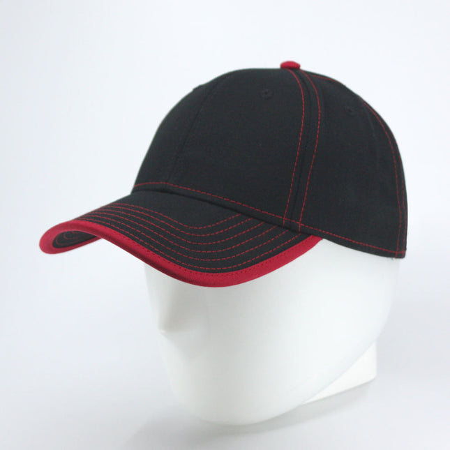 Contrast Color Stitching Binding Trim Cotton Adjustable Baseball Cap