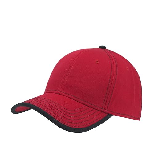 Contrast Color Stitching Binding Trim Cotton Adjustable Baseball Cap