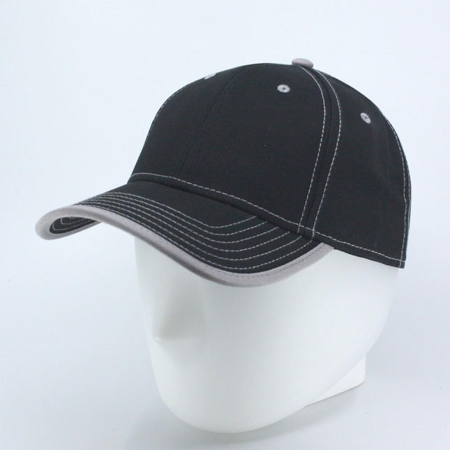 Contrast Color Stitching Binding Trim Cotton Adjustable Baseball Cap
